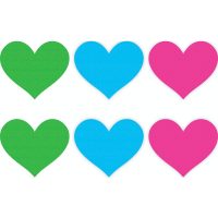 Neon Heart Pasties 3 Pk Green/Blue/Pink