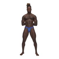 Male Power Sexagon Micro V Thong Blue