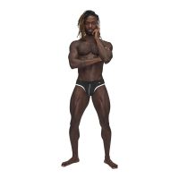 Male Power Sport Mesh Thong Black