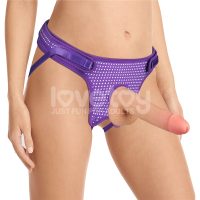 Easy Strap on Harness Polka Dot Purple